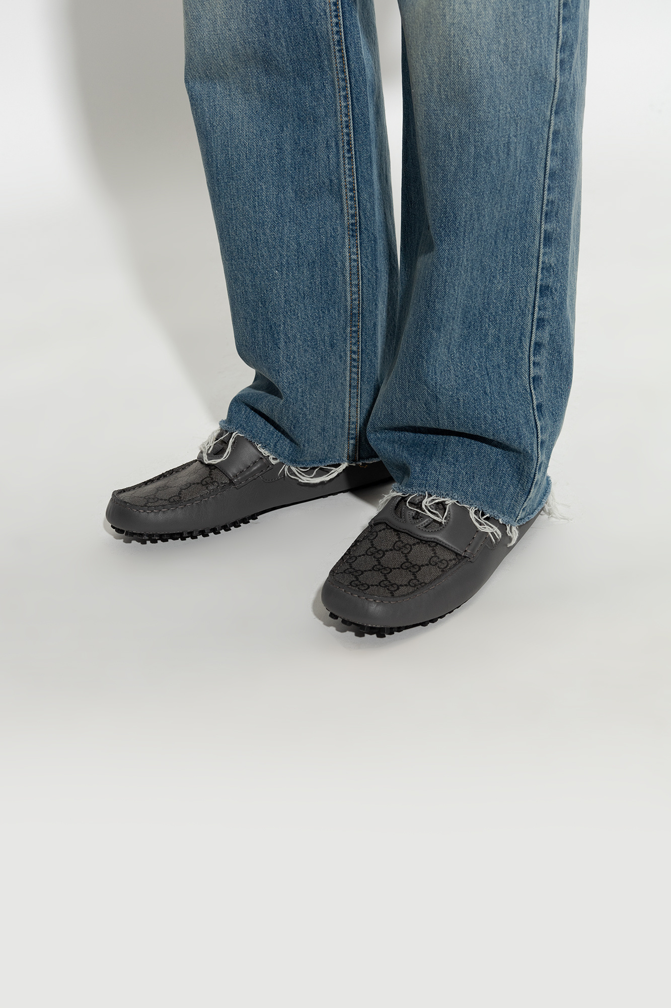 GUCCI ブラック スエード モカシン 9 GUCCI Cordovan Lux Womens Harald Horsebit 25mm Platform